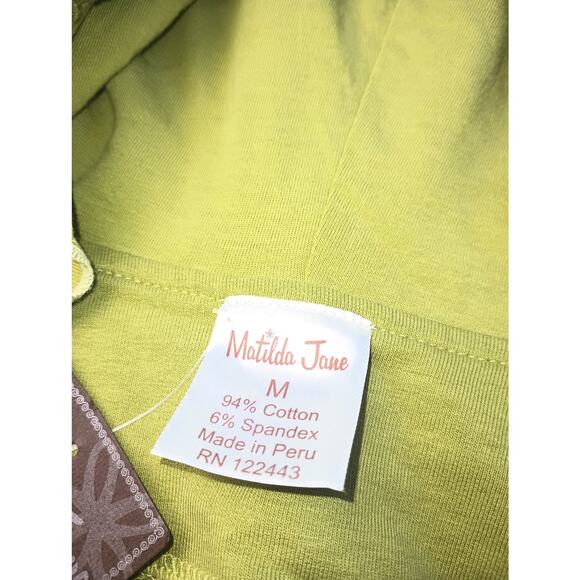 Matilda Jane Women Medium Green Sweater Jacket Long sleeve With Hood NWT - Picture 4 of 5